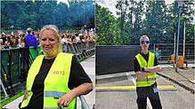 Nicole März und Maximilian Kincscher sind Teil der Sicherheitsdienste im Bodenseestadion.