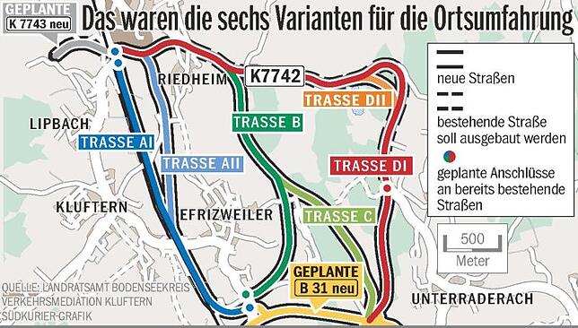 Bild 1: So fuhr die Umfahrung Kluftern ins Aus