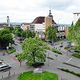 Blick von oben: Der Zähringerplatz ist ein Verkehrsknoten der Stadt Konstanz.