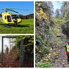 In der Marienschlucht laufen Arbeiten. Gehölze wurden zurückgeschnitten. Ein Hubschrauber transportiert es ab und transportiert Material ...