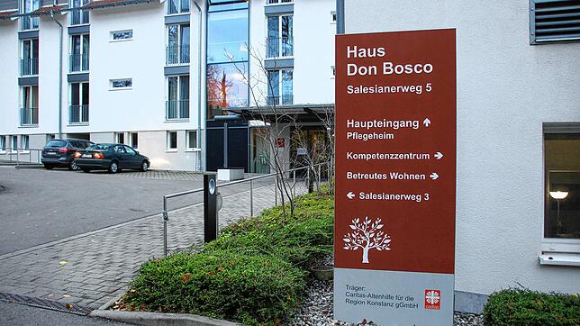 Der Eingangsbereich des Pflegeheims Don Bosco. Nachharten Wochen kann Andreas Hoffmann nun verkünden: &bdquo;Wir sind Corona-frei.&ldquo;