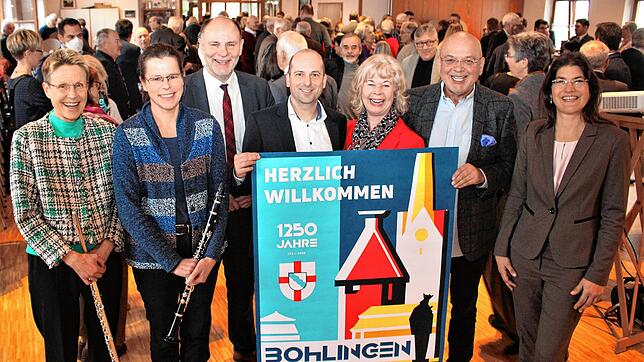 Die Hauptakteure beim Bohlinger Neujahrsempfang: (von links) Eva Bielefeld, Inga Bail, OB Bernd Häusler, Ortsvorsteher Stefan Dunaiski, ...