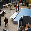 Die Aula des Friedrich-Hecker-Gymnasiums wurde zu einem kleinen Impfzentrum umgebaut. Dadurch musste niemand in der Kälte warten.