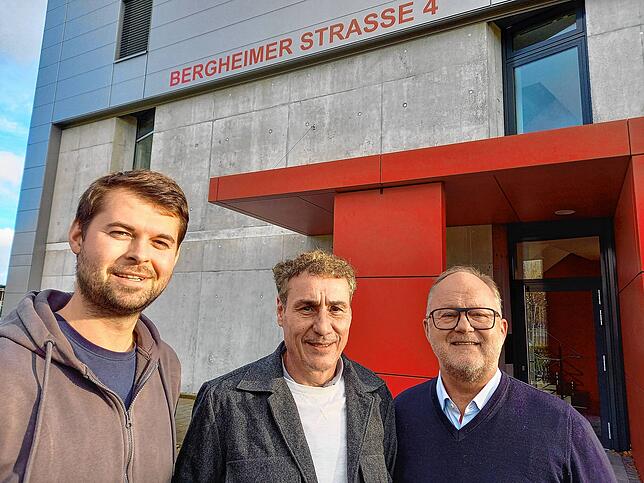 Martin Homburger (rechts) ist auch an der Spitze des Markdorfer Wirtschaftskreises engagiert, hier mit seinen Lenkungskreis-Kollegen ...