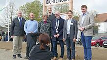 Die Verantwortlichen bei der Eröffnung (von links): Wolfgang Sigrist (Bürgermeister), Frank von Meißner (Betriebsleiter Biberbahn), ...