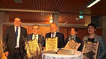 Bei der Feier zur Verabschiedung der Ortsvorsteher (von links): Löffingens Bürgermeister Tobias Link, Martin Lauble (Reiselfingen), ...