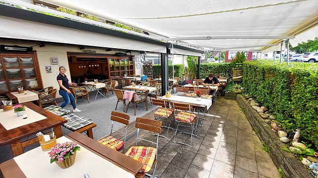 Der herrliche Biergarten des Kleinen Löwen.