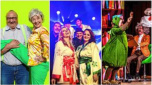 Vom Comedy-Abend mit den Kächeles über eine Abba-Tribute-Show bis hin zum Kindertheater mit Urmel aus dem Eis (von links) ist in der ...