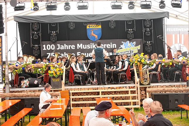 Bild 7: Bilder vom Bezirksmusikfest mit Umzug in Lausheim