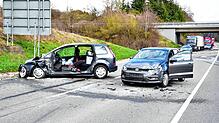 Am Montagnachmittag kam es zu einem Zusammenstoß auf dem Nordzubringer der B 523