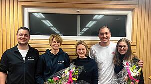 Der Vorstand des Musikvereins Unteralpfen (von links): Daniel Leber, Andrea Wieland, Isabell Rüd, Leon Rebsamen und Natalie Moser. Bei ...