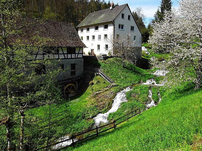 Die wunderschöne Museumsmühle bei Grimmelshofen.