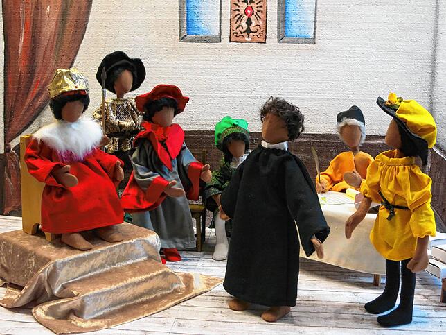 Eine Szene aus der „Luther-Story“ mit Egli-Figuren, die die Bibelgalerie Meersburg im Herbst 2021 zeigen wird: Der ...