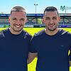 Die FC 08-Neuzugänge Fabio Pfeifhofer (links) und Kevin Müller (rechts) mit dem Geschäftsführer und sportlichen Leiter Marcel Yahyaijan.