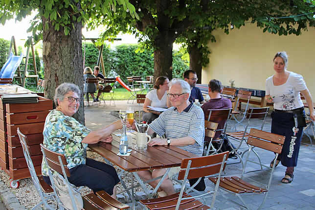 Der Biergarten der Bürgerstuben in Markdorf.
