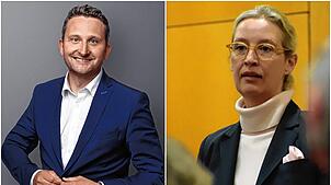 Volker Mayer-Lay ist CDU-Direktkandidat für die Bundestagswahl im Wahlkreis Bodensee, Parteichefin Alice Weidel für die AfD.