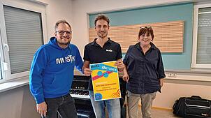 Die Bad Säckinger Musikschule Musäk freut sich über jede Stimme (von links): Schulleiter Manuel Wagner, Musiker und Musikschullehrer ...