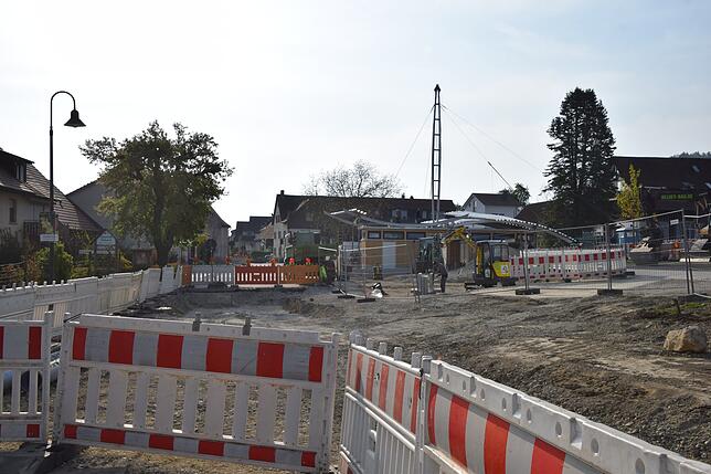 Die Baustelle Kapellen-Parkplatz und Multifunktionsgebäude in Bodman am 22. April 2022.