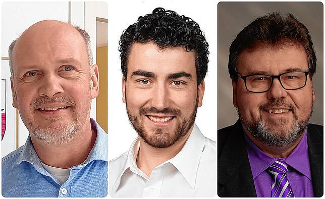 Dreikampf ums Albbrucker Rathaus: Amtsinhaber Stefan Kaiser (55) und die beiden Herausforderer Manfred Vogelbacher (33) und Kilian ...