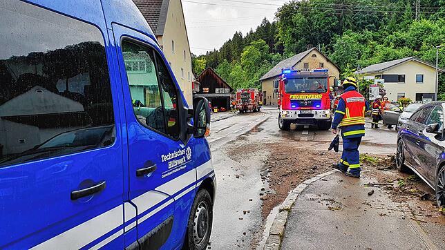 Der Einsatz des THW Waldshut-Tiengen im Stühlinger Ortsteil Grimmelshofen. Hier packten auch die Bürger mit an.