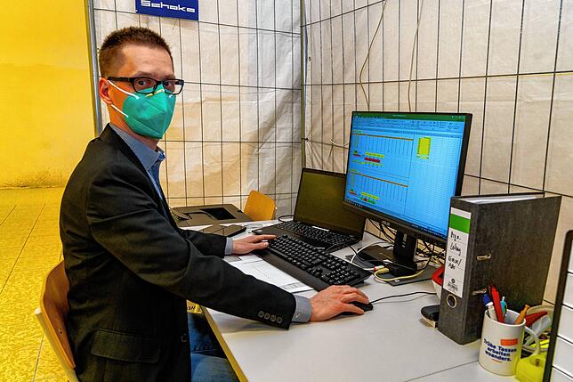 Matthias Lachnit ist stellvertretender Leiter des Impfstützpunkts in Villingen – hier auf einem Foto von Anfang März.