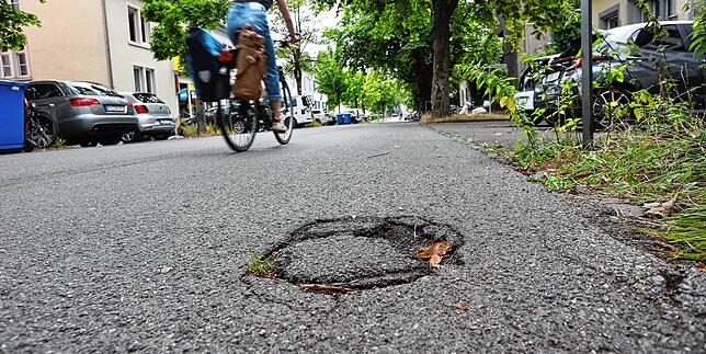 Die Wallgutstraße in Konstanz: Zarte Pflänzchen sprießen aus dem Asphalt.