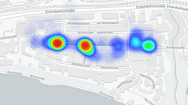 An diesen Stellen haben wir Mobiltelefone mit Corona-App registriert.