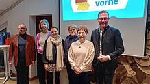 Hans-Peter Müller, Vorsitzender des CDU-Ortsverbandes Murg (links) und Abgeordneter Felix Schreiner (rechts), danken Gaby Döbele-Kreuz, ...