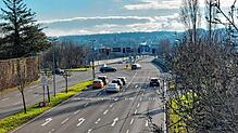 (Archivbild von Januar 2025) Auf der Kreuzung Europastraße/Grenzbachstraße ist es am Sonntag, 20. April, zu einem Unfall gekommen.