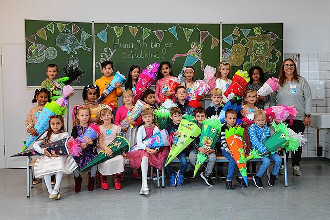 Die Klasse 1c der Friedensschule Schwenningen mit Klassenlehrerin Nicole Schabel.