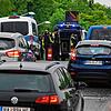 Bundespolizisten kontrollieren die Einreise, hier an der Grenze zu Österreich.