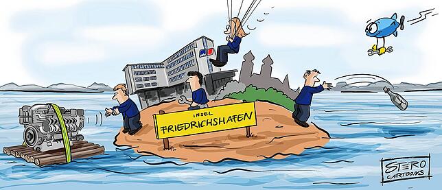Bild 12: Viele Grüße von der Insel! Das Häfler Jahr in zwölf Karikaturen