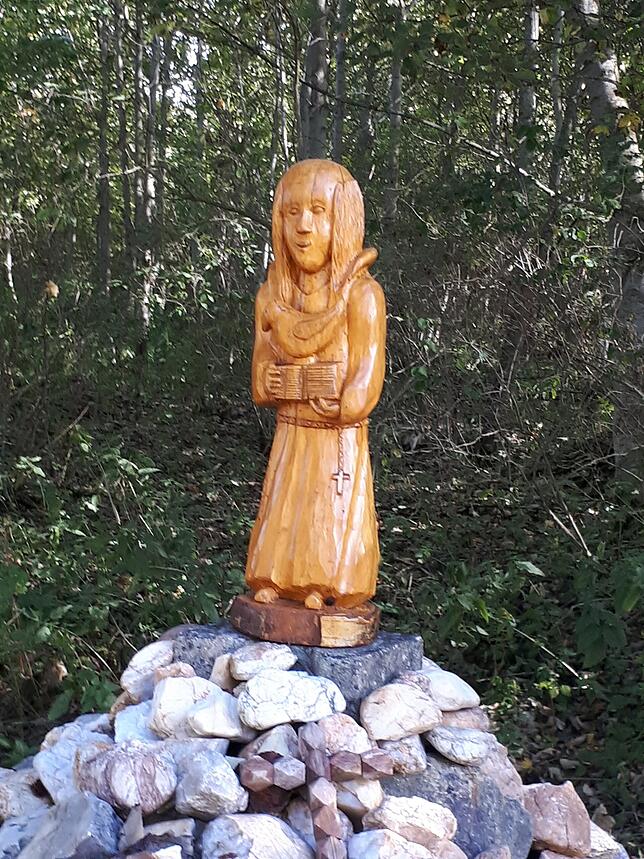 Auf dieser Aufnahme aus dem Jahr 2019 steht die Franziskus-Holzfigur neben dem Panoramaweg Schellenberg noch auf ihrem Platz. Unbekannte ...