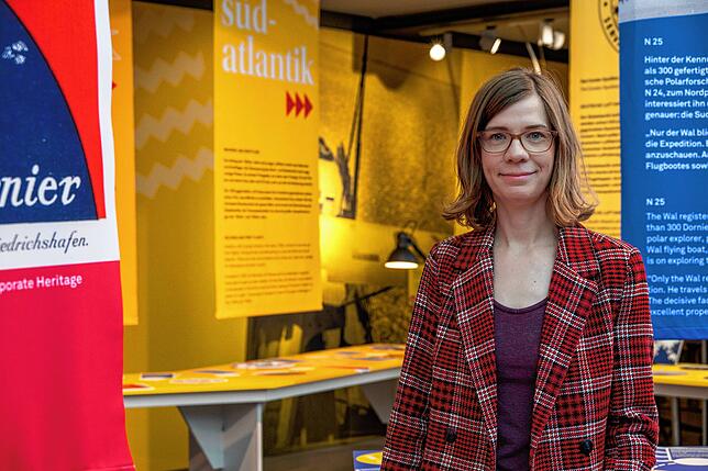 Bettina Pönisch hat die Sonderausstellung zum Geburtstag des Wals wie ein riesiges Brettspiel gestaltet.