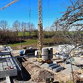 Bereits im Frühling machte die Baustelle große Fortschritte.