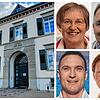 Sie werden ab nächstem Jahr ohne den altbekannten Bürgermeister auskommen müssen: Links das Rathaus in Ludwigshafen. Obere Reihe: ...