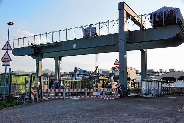 Grenzübergang am Kraftwerk Augst-Wyhlen.