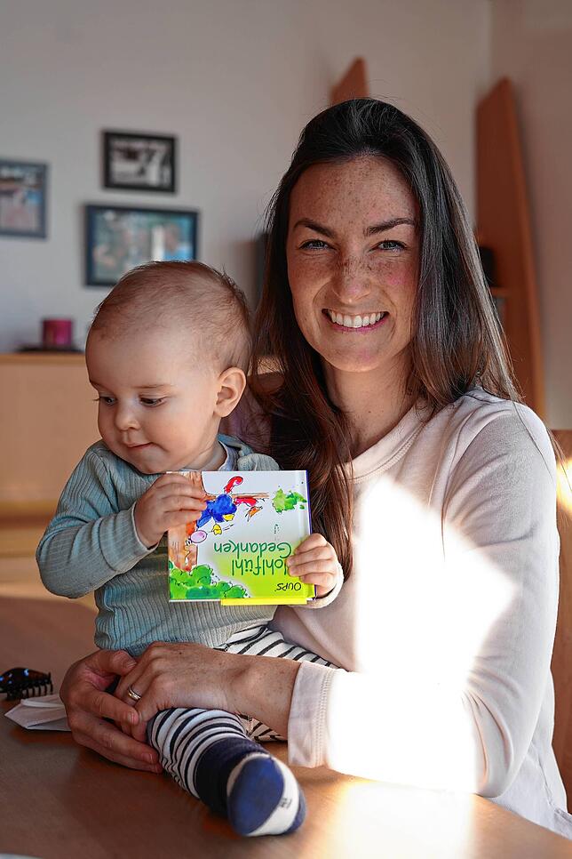 Valerie Ziegler und ihr kleiner Moritz: Die Lehrerin bekam ihr Baby kurz nach einer Corona-Infektion, die Geburt war eine Herausforderung.