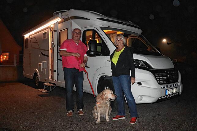 Aus Ravensburg zum Dinner mit Wohnmobil angereist: Irene Wisko und Rudolf Bross.