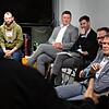 Anregende Diskussionsrunde an der Zeppelin-Universität. Auf dem Podium saßen fünf junge Bürgermeister (von links): Wolfram Bernhardt ...