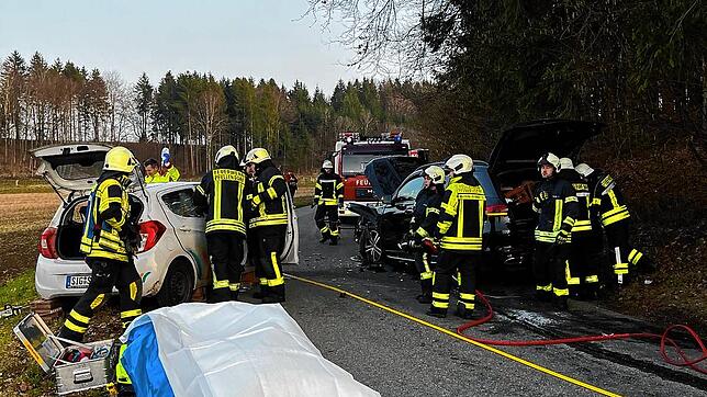 Eine eingeklemmte Autofahrerin musste von der Feuerwehr aus ihrem Fahrzeug befreit werden.