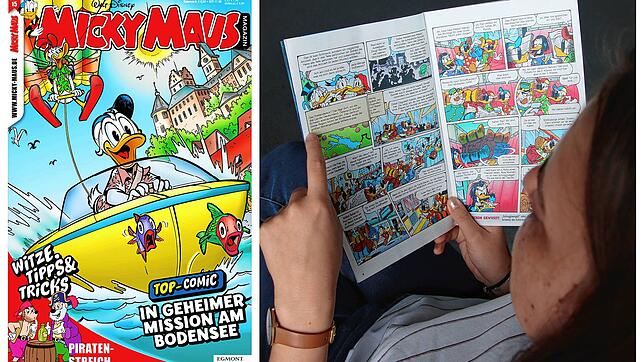 Im neuen Micky-Maus-Heft geht Donald Duck auf „geheime Mission am Bodensee“. Wir haben schon mal reingelesen.
