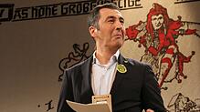 Hat schon einmal herausfordernd in Richtung Hans Kuony geblickt: Cem Özdemir als Zeuge vor dem Narrengericht im Jahr 2015. Nun ist er ...