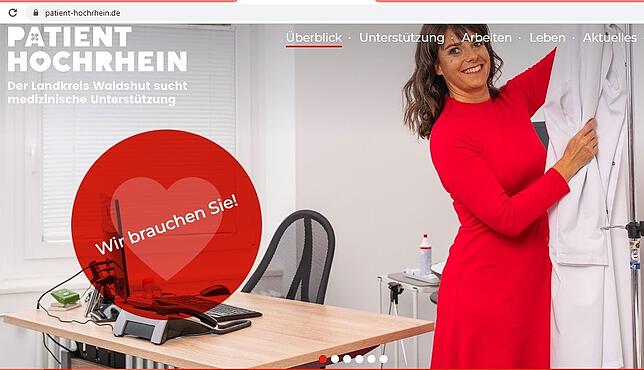 So wirbt der Landkreis Waldshut auf der Internetseite „Patient Hochrhein“ um neue Mediziner.