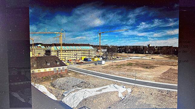 Ein Screenshot vom städtischen Webcam-Bild zum Baufortschritt im Baugebiet Oberer Brühl am 9. April um 9.54 Uhr. Geht ab hier, wow!