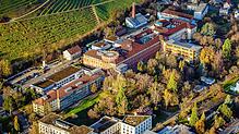 Das Singener Krankenhaus aus der Luft gesehen. (Aufnahme von 2022)