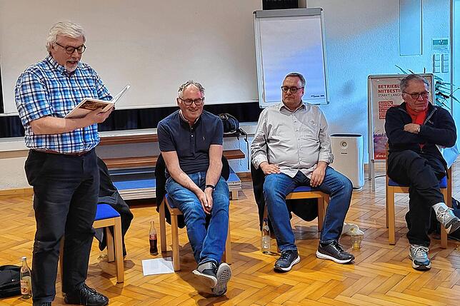 Franz Segbers (von links) auf dem Podium mit Freddy Gruber, Burkhard Sieber und Jürgen Hinzer.