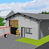 So soll das Feuerwehrhaus Unterbränd aussehen. Doch das Projekt ist erst einmal in der Warteschleife.