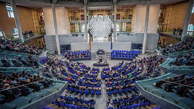 Blick in den Bundestag kurz vor der Abstimmung über die Reform des Bundeswahlgesetzes.