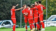 Gottmadingen-Bietingen jubelt über die 2:0-Führung. Auch am Ende durften sie sich freuen, die Gäste gewannen 4:2 gegen den FC Gutmadingen.